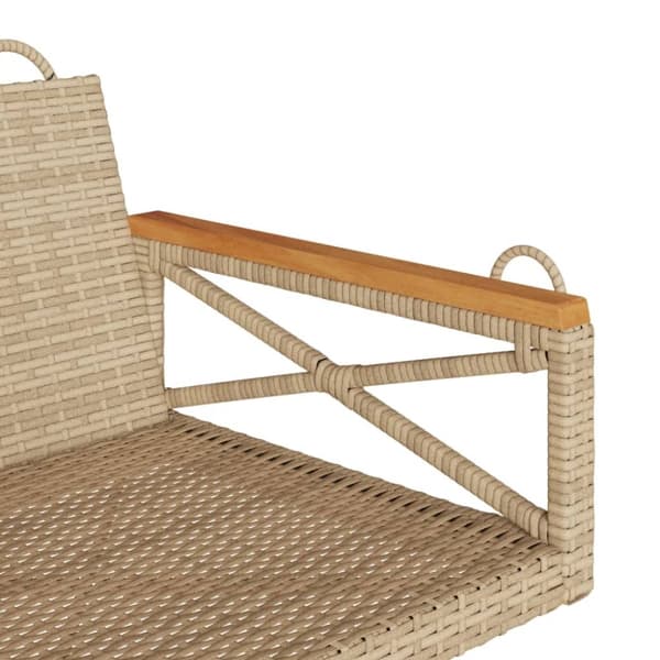 vidaXL gyngebænk 63x62x40 cm polyrattan beige