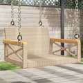 Miniatyrbillede 9 af 9: vidaXL gyngebænk 63x62x40 cm polyrattan beige