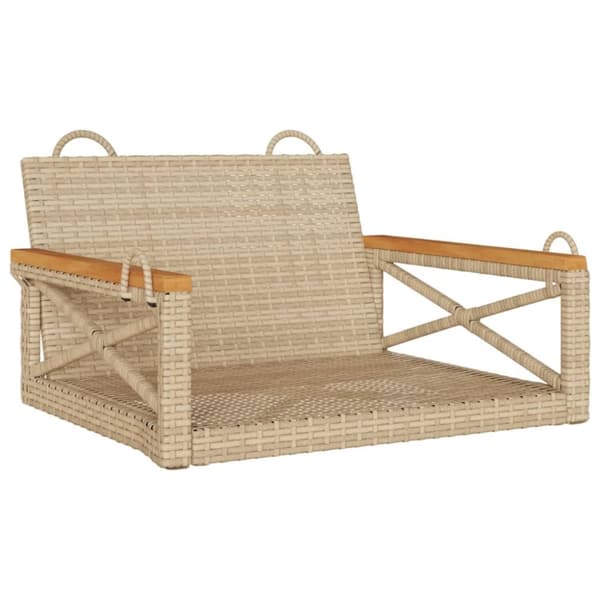 vidaXL gyngebænk 63x62x40 cm polyrattan beige