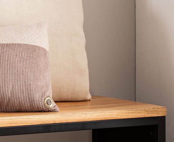 Rootz Modern Design Bänk - Träsits - Paneler med stenutseende - Handgjorda - Kompakt form - Anti-halk fötter - 120 cm x 45 cm x 35 cm