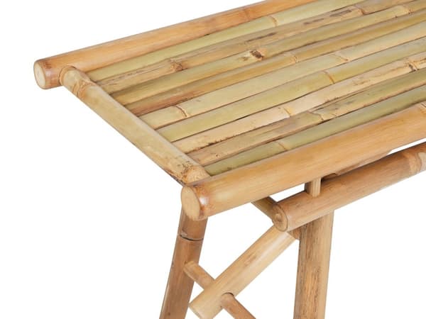 Sett med 2 hagebenker Lyst tre Bambus 180 cm Sammenleggbar Bohemsk stil Sittebenk Utendørs