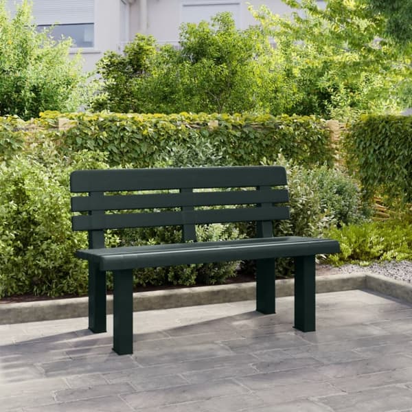 vidaXL havebænk 110x52x71 cm polypropylen grøn