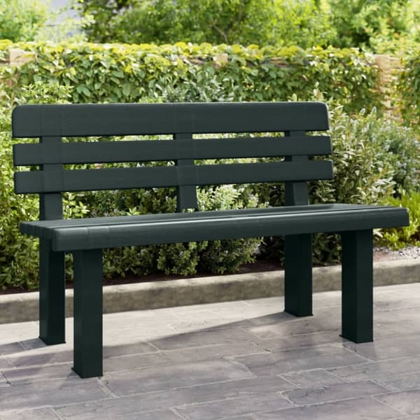 vidaXL havebænk 110x52x71 cm polypropylen grøn