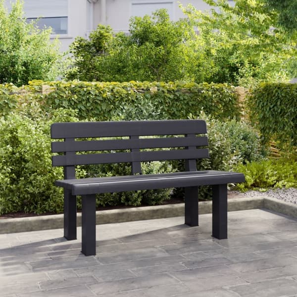 vidaXL Puutarhapenkki antrasiitti 110x52x71 cm polypropeeni