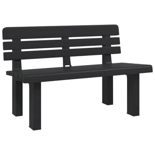 vidaXL Puutarhapenkki antrasiitti 110x52x71 cm polypropeeni