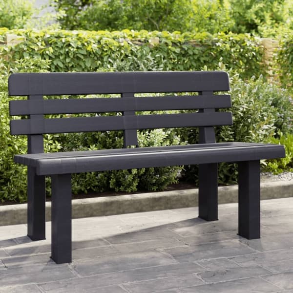 vidaXL Puutarhapenkki antrasiitti 110x52x71 cm polypropeeni