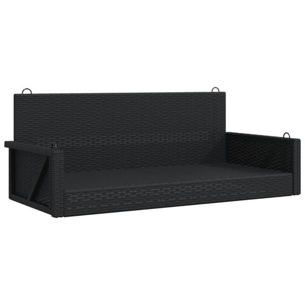 vidaXL Keinupenkki musta polyrottinki 119x56x48 cm