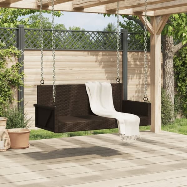 vidaXL gyngebænk 119x56x48 cm polyrattan beige