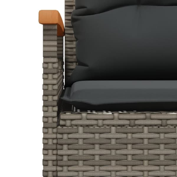 vidaXL havebænk med hynder 116x62,5x74 cm polyrattan grå
