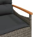 Miniatyrbillede 7 af 10: vidaXL havebænk med hynder 116x62,5x74 cm polyrattan grå
