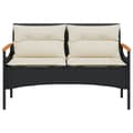 Miniatyrbillede 4 af 10: vidaXL havebænk med hynder 116x62,5x74 cm polyrattan sort