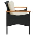 Miniatyrbillede 5 af 10: vidaXL havebænk med hynder 116x62,5x74 cm polyrattan sort