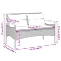 Miniatyrbillede 9 af 10: vidaXL havebænk med hynder 116x62,5x74 cm polyrattan sort