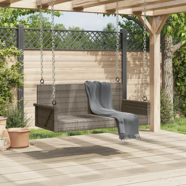 vidaXL gyngebænk 119x56x48 cm polyrattan grå