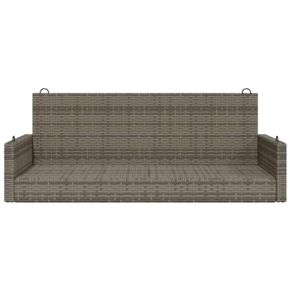 vidaXL gyngebænk 119x56x48 cm polyrattan grå