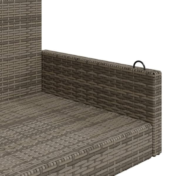 vidaXL gyngebænk 119x56x48 cm polyrattan grå