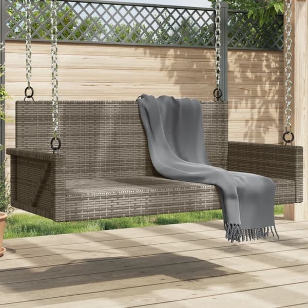 vidaXL gyngebænk 119x56x48 cm polyrattan grå