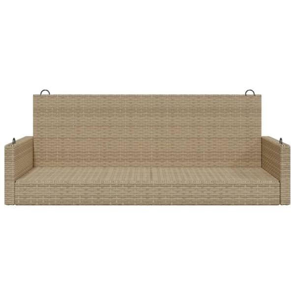 vidaXL gyngebænk 119x56x48 cm polyrattan beige