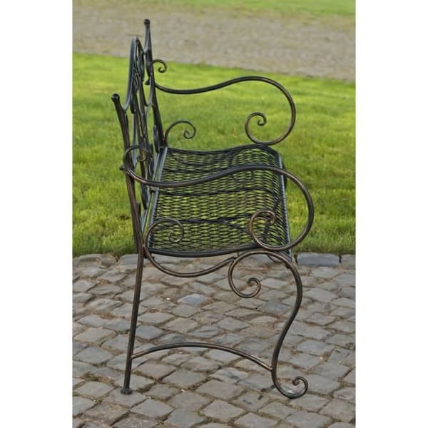 Antik trädgårdsbänk TARA - CLP - 113 x 47 x 89 cm - Metall - 5 färger att välja mellan