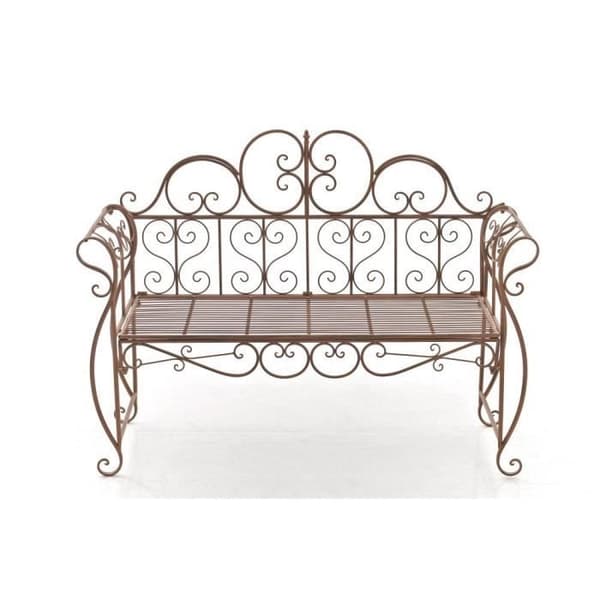 Trädgårdsbänk - CLP - MINNA - Lackerad smidesjärn - Vintage stil - 128 x 46 x 94 cm