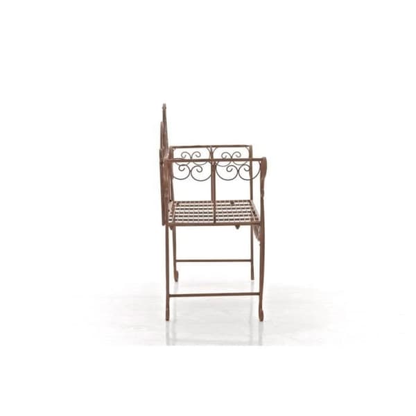Trädgårdsbänk - CLP - MINNA - Lackerad smidesjärn - Vintage stil - 128 x 46 x 94 cm
