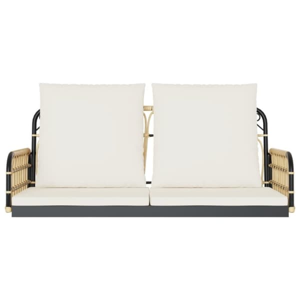 vidaXL gyngebænk med hynder 105x58x38 cm polyrattan og stål