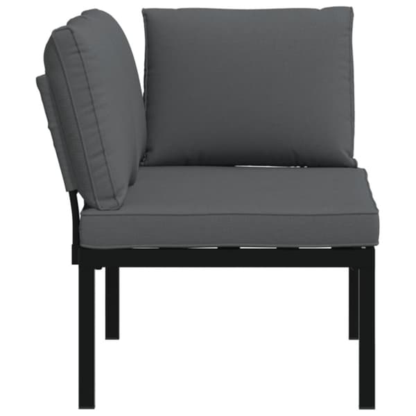 vidaXL Trädgårdsbänk med dynor svart aluminium