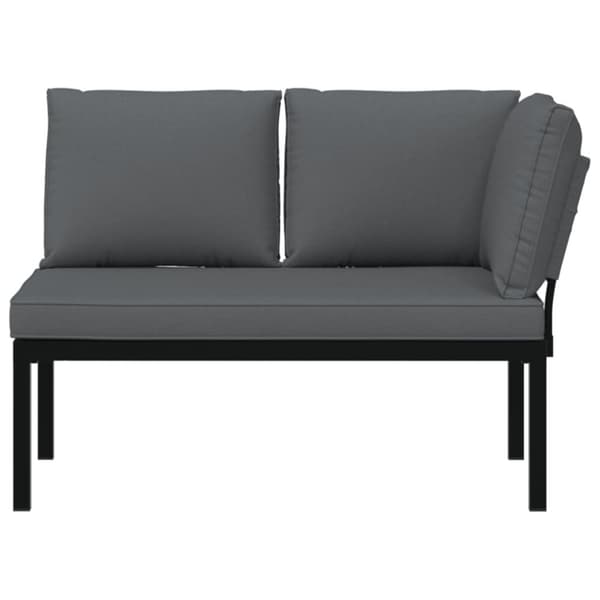vidaXL havebænk med hynder aluminium sort
