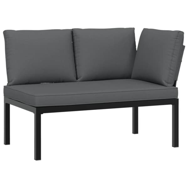 vidaXL havebænk med hynder aluminium sort