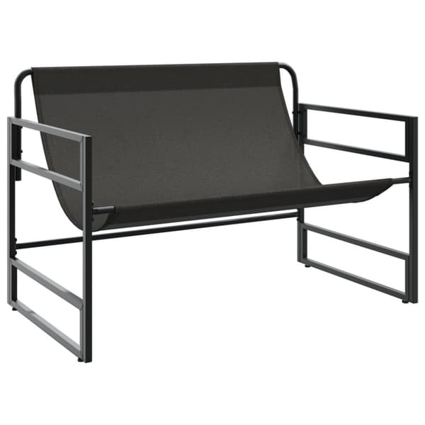 vidaXL Trädgårdsbänk med dyna antracit 113 cm stål