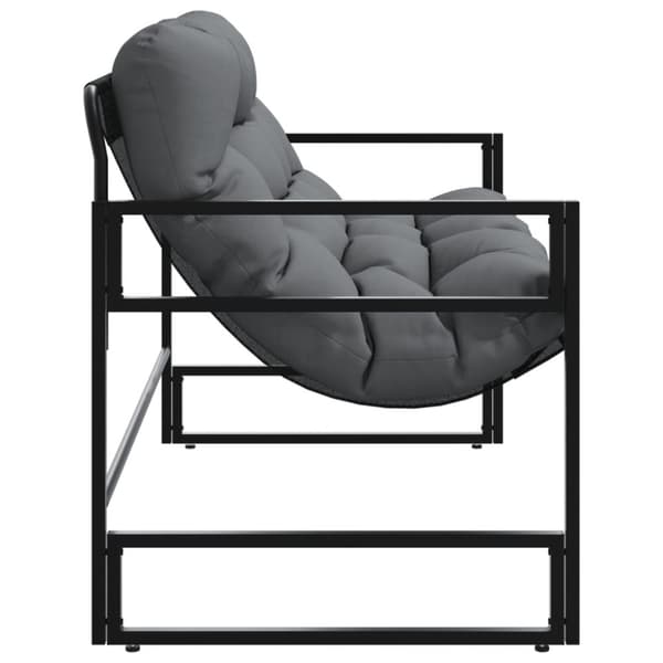 vidaXL Trädgårdsbänk med dyna antracit 113 cm stål