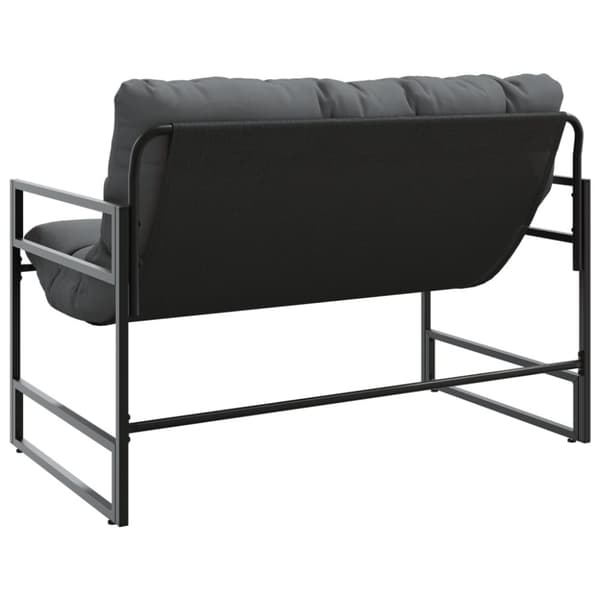 vidaXL Trädgårdsbänk med dyna antracit 113 cm stål