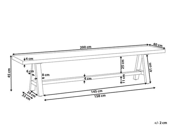 Trädgårdsbänk Grå Ljus Trä Betong Akaciaträ 200 cm Trädgårdsmöbler Industriell stil