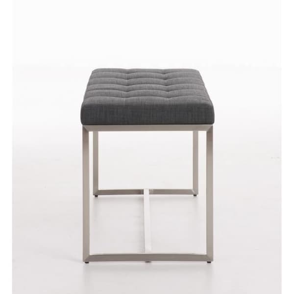 Bänk med stoppning - CLP - BARCI - 100 x 40 cm - Höjd 48 cm - Grå