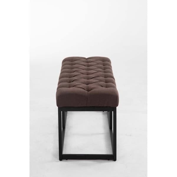 Bänk - CLP - Amun - 100 % polyestertyg - Matt svart metall - Chesterfield stil