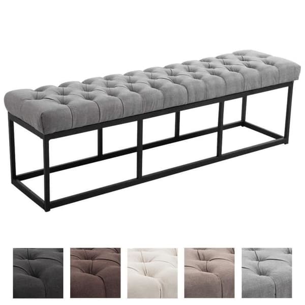 Bänk - CLP - Amun - Tyget 100% polyester - Svart metallben - 150 cm