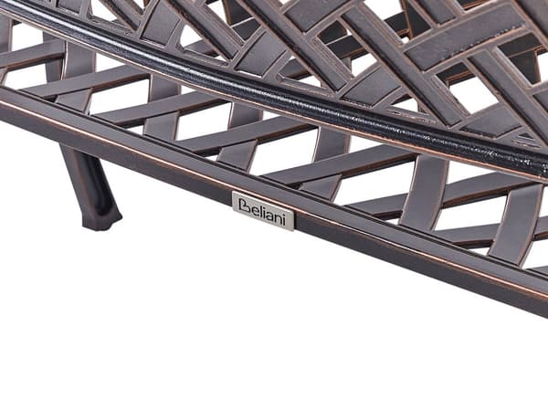 Havebænk Brun Aluminium 2 Personers 104 cm Metal bænk med Flet Bænk med Ryglæn Vintage