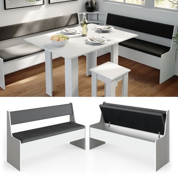 Vicco Roman Matsalsbänk, Vit, 136 x 42 cm