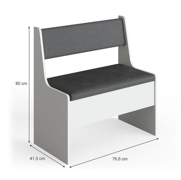 Vicco Roman Matsalsbänk, Vit, 76 x 42 cm