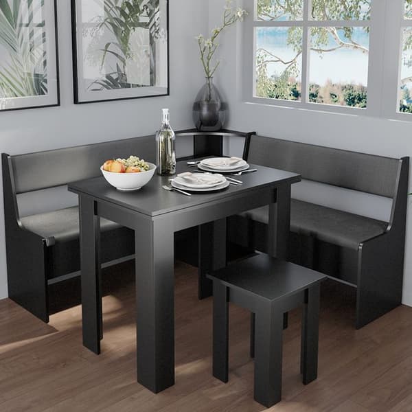 Romersk matsal hörnsbänk, 106,6 x 41,5 cm, Svart, Vicco
