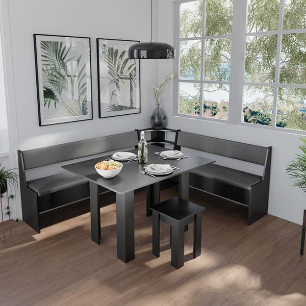 Romersk matsal hörnsbänk, 43,5 x 43,5 cm, Svart, Vicco