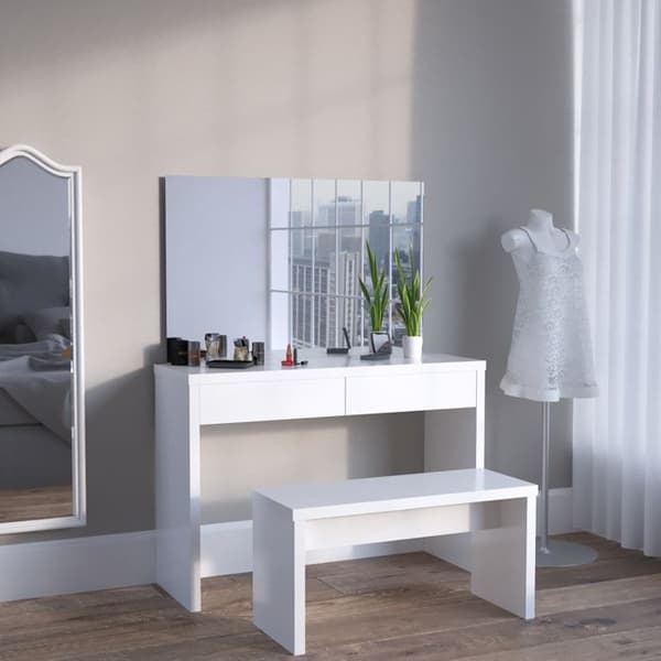 Vicco Viola Bänk, Vit Högglans, 90 cm för sminkbord