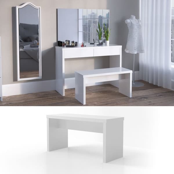 Vicco Viola Bänk, Vit Högglans, 90 cm för sminkbord