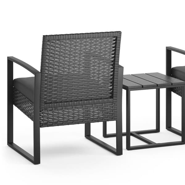 Trädgårdsmöbelset, 3 delar, med bord, Antracit, OK-Living