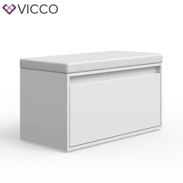 VICCO IKER bänk, skobänk, vit, skoskåp, sits, förvaringsutrymme, förvaringsbänk