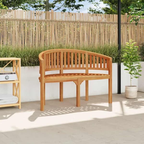 Bananbänk 120 cm massiv teak