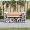 Miniatyrbild 1 av 2: Trädgårdsbänk gabion-design 143x71x65,5 cm massivt douglasträ
