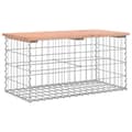 Miniatyrbild 2 av 2: Trädgårdsbänk gabion-design 83x44x42 cm massivt douglasträ