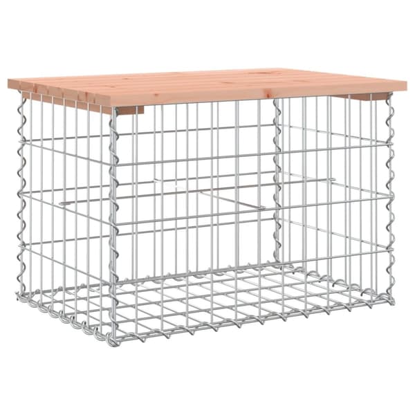 Trädgårdsbänk gabion-design 63x44x42 cm massivt douglasträ