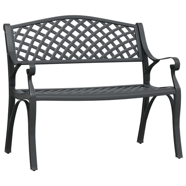 Trädgårdsbänk 102 cm gjuten aluminium svart